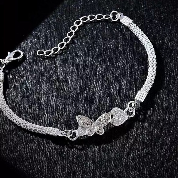 NWT Sterling Silver Crystal Charm Bracelet - Picture 6 of 11